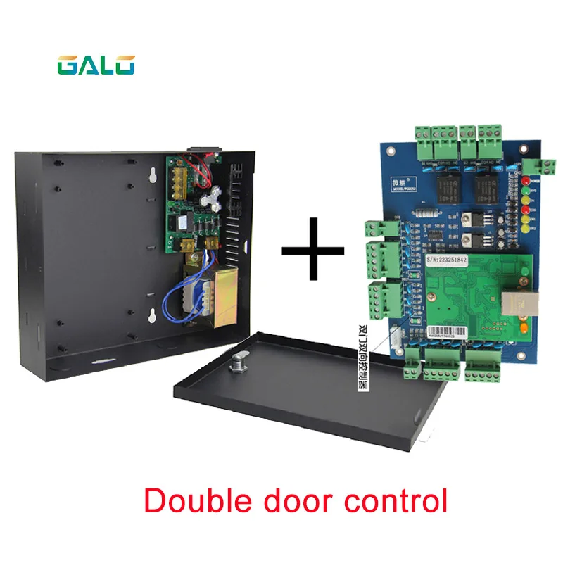 TCP/IP RJ45 12V 10A gate door lock access controller board with power box 1 door 2 door /4 door controller