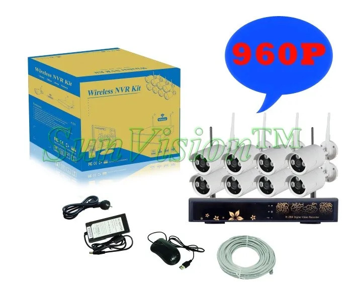 

TSCAM new HD CCTV IP Camera 960P 1.3MP 8CH NVR Kit 1SATA Port with 8pcs HD Wireless Wifi Mini IP Camera Outdoor P2P