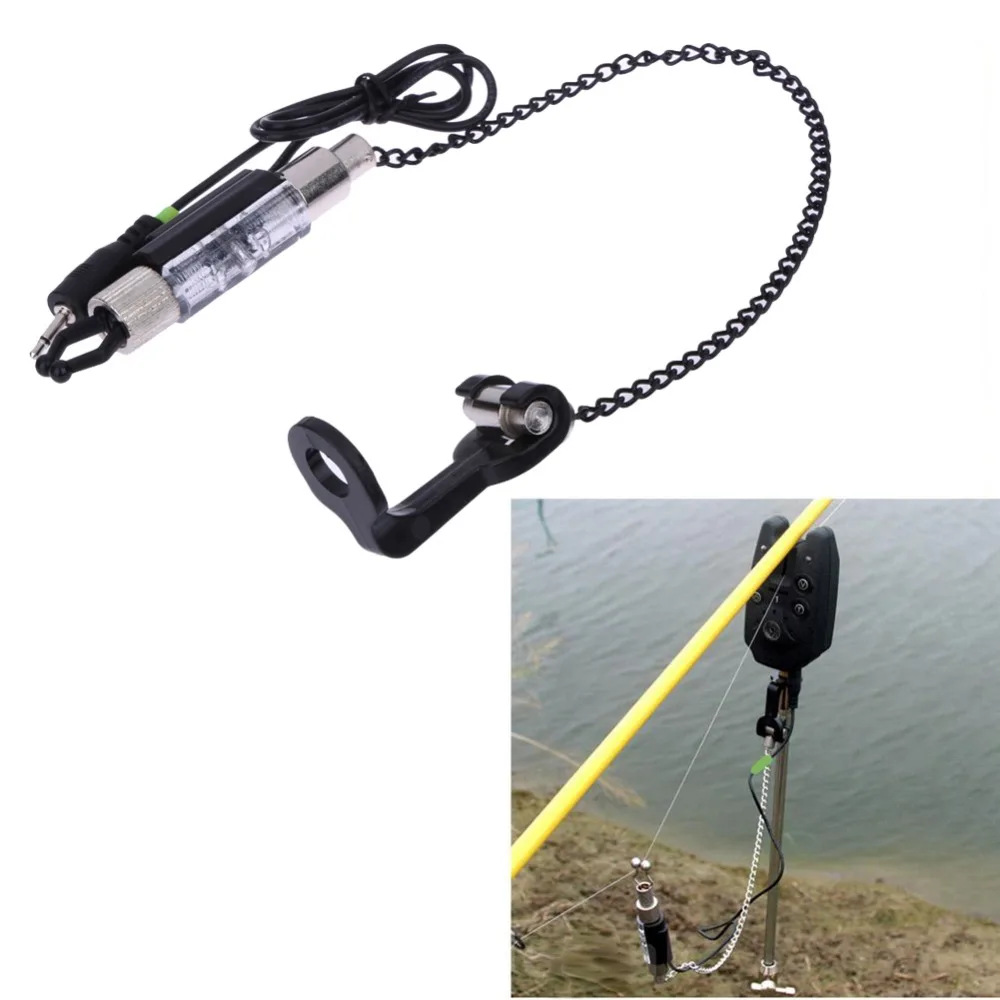 

Fish Bite Alarm 4LED Light Carp Fishing Alarm Clip Alerter Fishing Bells Fish Rod Tackle Illuminated Hangers Swingers Indicators