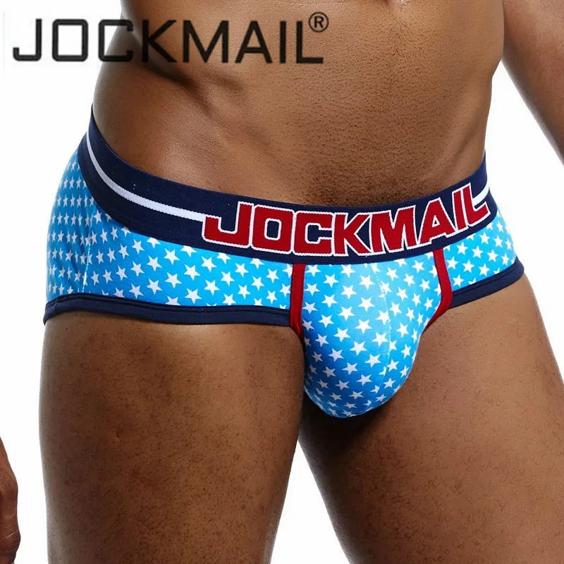Мужские сексуальные трусы брифы JOCKMAIL хлопковые бикини с принтом Wonderjock для геев|gay