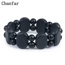 100 Quality Natural Black Bian Stone Bracelet Carve Black Bianshi Bracelet Jewelry For Women and Men