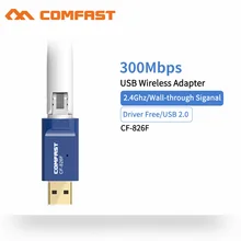 Comfast CF-826F 6dbi антенна USB wifi адаптер беспроводная сетевая карта 802.11b/n wifi антенный передатчик ПК Wi-Fi ЛВС-приемник