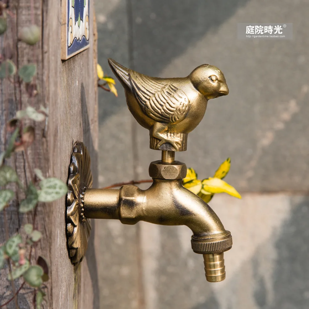 

Garden Faucet Animal Garden Basin Faucet Bronze Sparrow Bird Tap