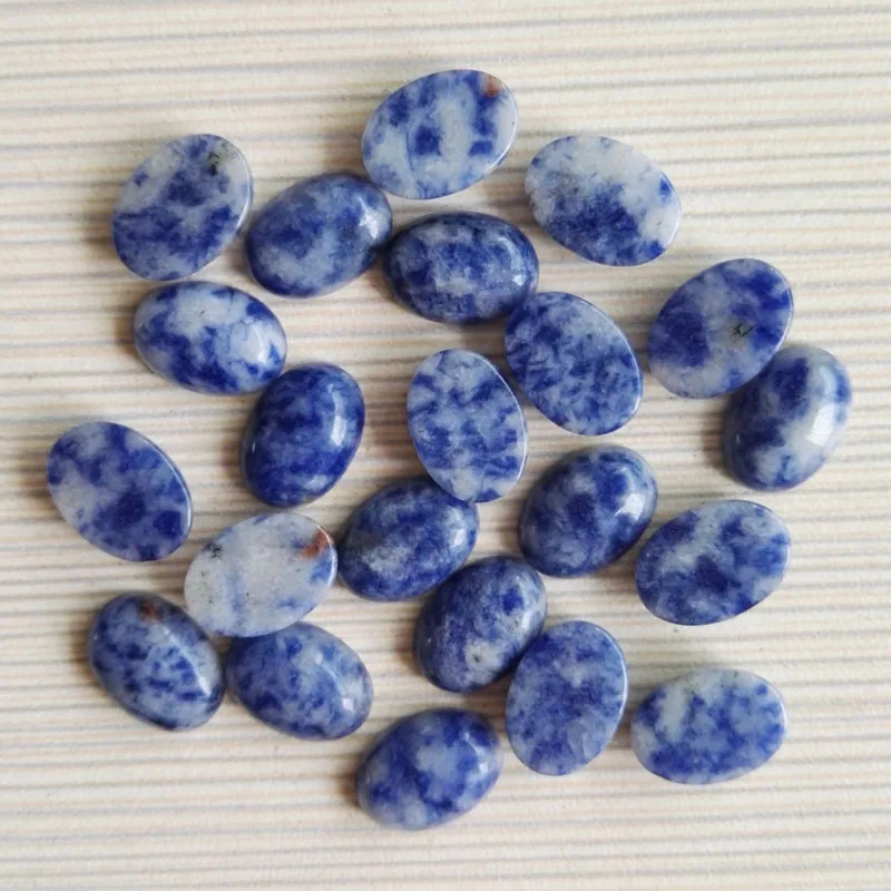 sodalite 50Pc Natural Stone bead Single arc Oval Cabochon Fashion jewelry Ring Earring Necklace accessories 10*14MM Wholesale | Украшения и