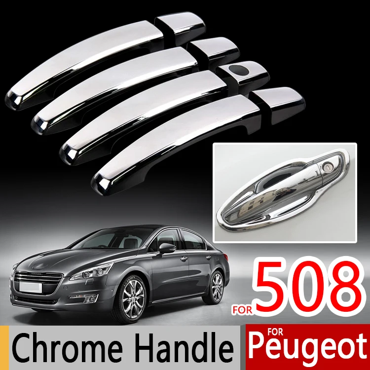 For Peugeot 508 Chrome Handle Covers Trim Set of 4Pcs 508SW RXH 2011