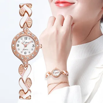 Lvpai-Relojes de pulsera de cristal para mujer, pulsera de lujo, de cuarzo, informal, a la moda, nueva marca