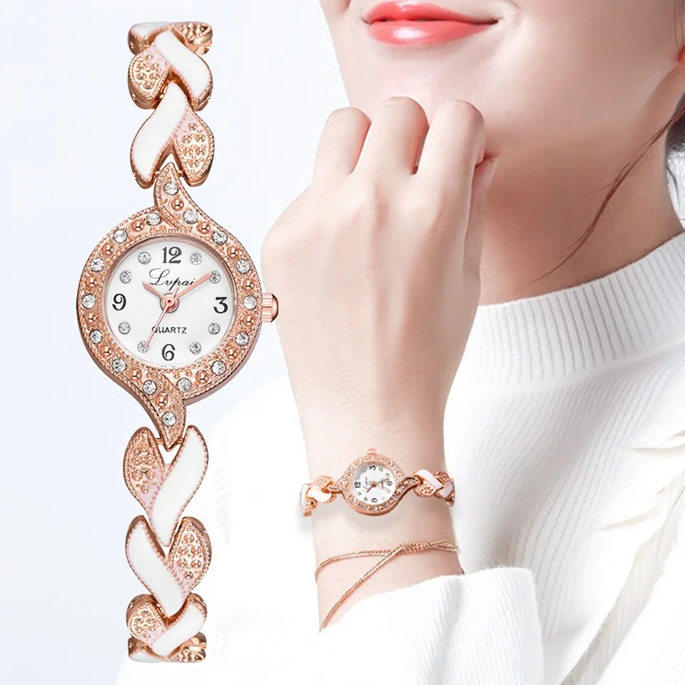 Tanio Nowy marka Lvpai bransoletki z zegarkiem kobiety luksusowy kryształ