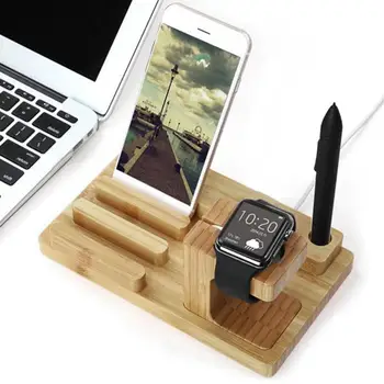 

Bamboo Charging Station Stand Dock Bucket Wood Phone Holder for Apple Watch iPhone iPhone 6 6 Plus 5S Cell phone