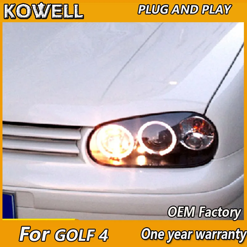 KOWELL автомобильный Стайлинг для vw golf 4 2004-2008 головной светильник s ангельские глазки светильник+ ксеноновая линза светодиодный автомобильный светильник H7 h1 светодиодный светильник для стайлинга автомобилей