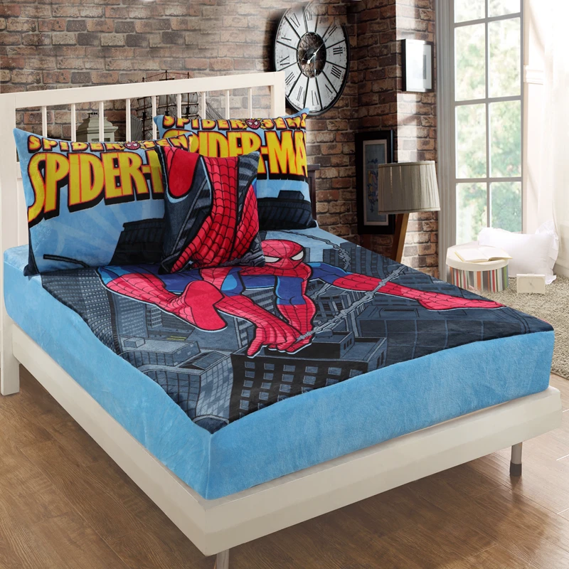 Фланелевая простыня Disney Spiderman с эластичной лентой постельное белье покрывало