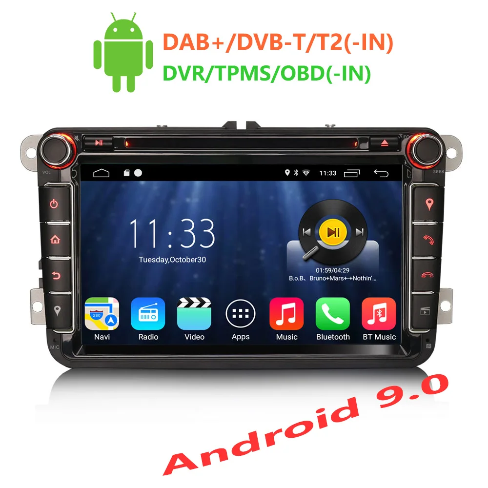 Erisin ES3515V Авторадио 8 'ɲ Din Android 9 0 автомобильный dvd-плеер для VW Passat Seat Skoda gps