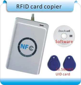 

Free shipping Access Control ACR122U 13.56MHZ NFC Tags RFID copier/ IC card Reader & Writer + 1 SDK CD + 50 Pcs UID(IC) cards