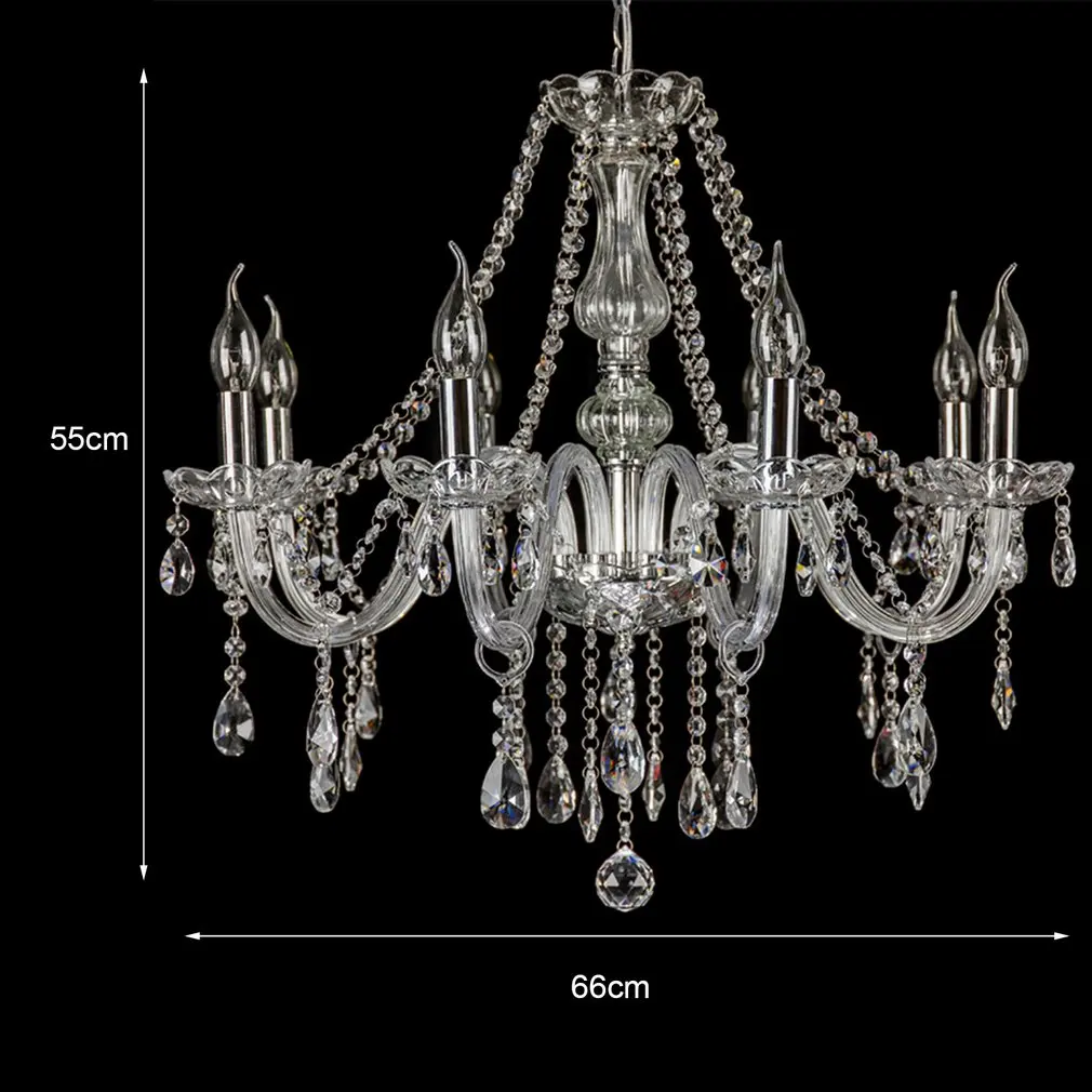 Хрустальные люстры для гостиной, спальни, супер яркая потолочная лампа, подвесной светильник с 8 головками, художественное украшение для дома