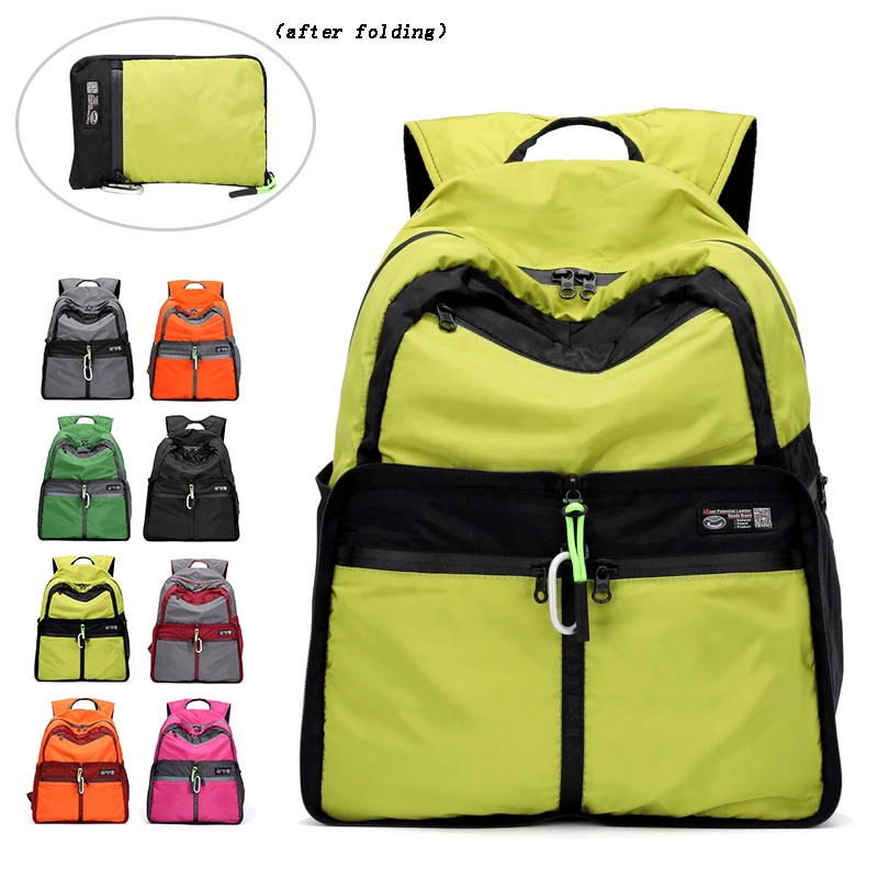 

Men Folding Travel Backpack Men fashion multi-colored Backpacks Lightweight Bag Water Repllent Travel Storage Nylon Bags DT-0018
