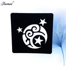 Арабская Луна Звезда трафареты для татуировок хной Женщины Макияж Советы для аэрографа живопись боди-арт ноги рука полые татуировки шаблон