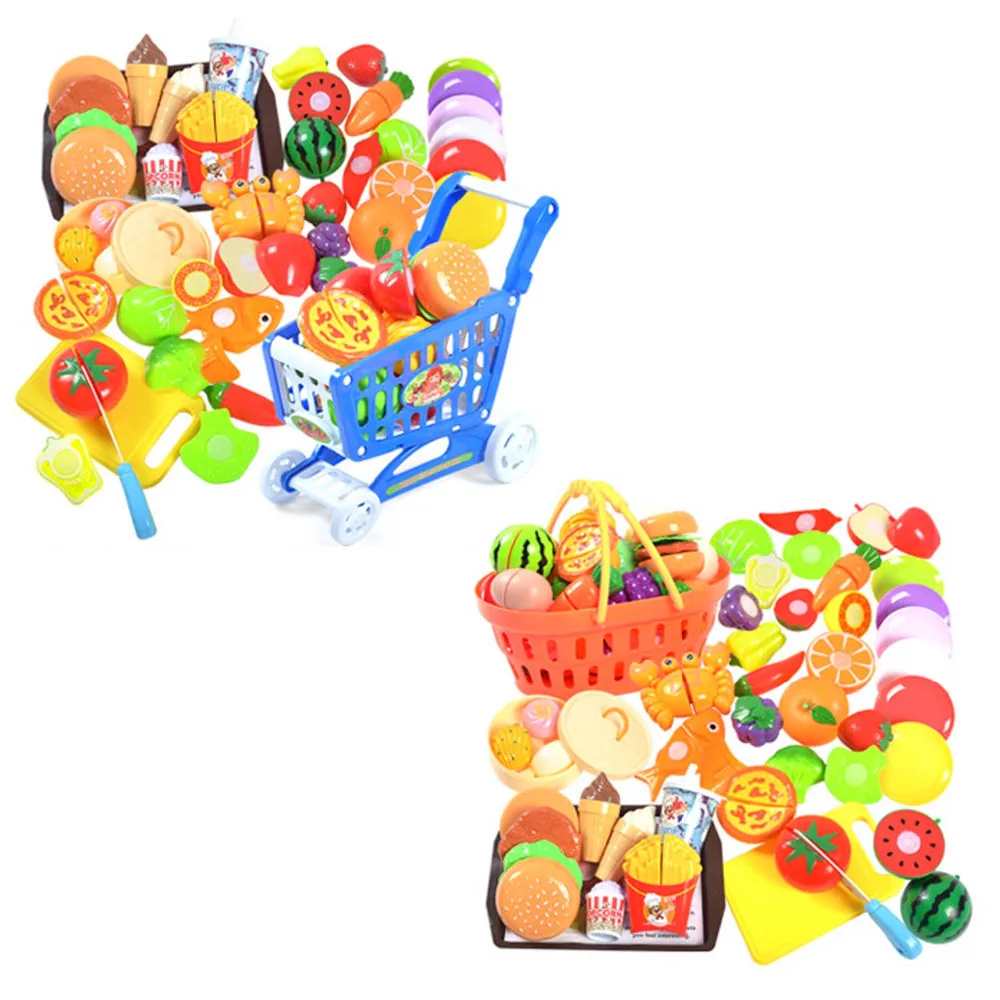 Kids 36pcs Mini DIY Fun Kitchen Cutting Knife Food Bread Cake Fruit Vegetable Shopping Cart Basket Pretend Role Play Toys Gifts Kids 36pcs Mini DIY Fun Kitchen Cutting Knife Food Bread Cake Fruit Vegetable Shopping Cart Basket Pretend Role Play Toys Gifts