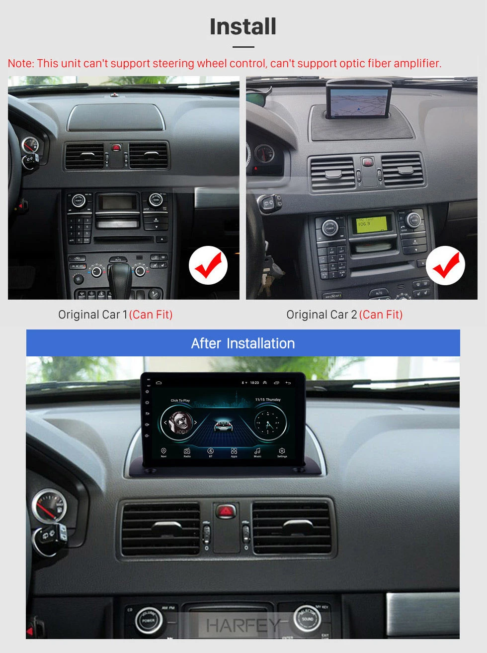 Flash Deal Harfey 2 din Android 8.1 RAM 2GB ROM 32GB GPS Car Radio for Volvo XC90 2004-2014 Higher Version 9" car WIFI SWC Mirror link 1