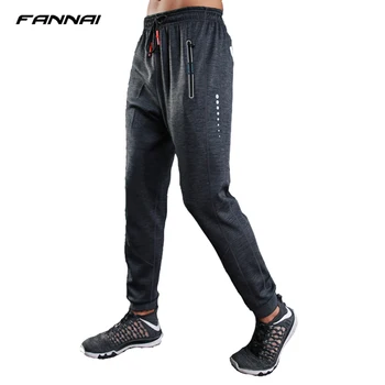 

Men Jogging Pants Sweatpants Pockets Athletic Football Soccer Training Long Elasticity Legging Gym Running Sports Trousers Male