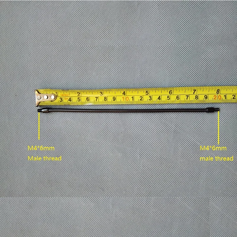 50 шт./лот dia.4mm мужской M4 с шестигранным ключом+ наружная резьба L = 200 мм металлический гибкий кабелепровод металлическая Гибкая стойка шланг серпантинная трубка лампа с зажимом-фиксатором