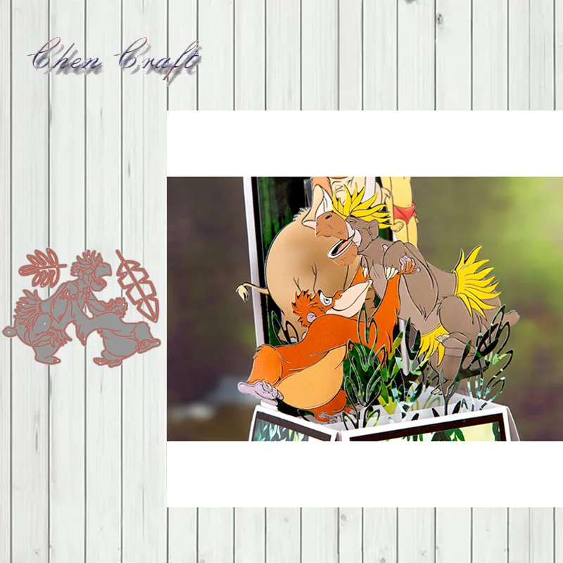 

Monkey and chicken Metal cutting dies Scrapbook paper craft knife mould blade punch stencils dies