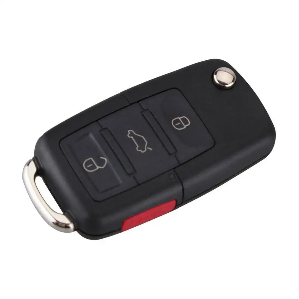 

4 Button No Blade Flip Car Remote Key Case Shell for VW Golf Rabbit GTI MK4 MK5