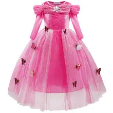 Коллекция года, ограниченное количество, платье Золушки для девочек, платье принцессы Эльзы маскарадный костюм на Хеллоуин с объемным изображением бабочки детская одежда для детей возрастом от 3 до 10 лет