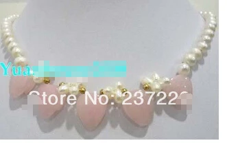 Мода jewelry18 &quot белой пресноводной и розовый джейд &gt&gt&gt прекрасный женская