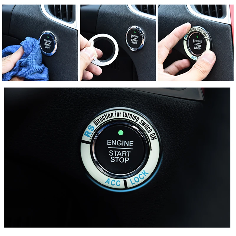 

Luminous Alloy Car Ignition Switch Cover Auto Car Accessories Stickers for Ford Mondeo 2.0T Edge Car Styling EA10601