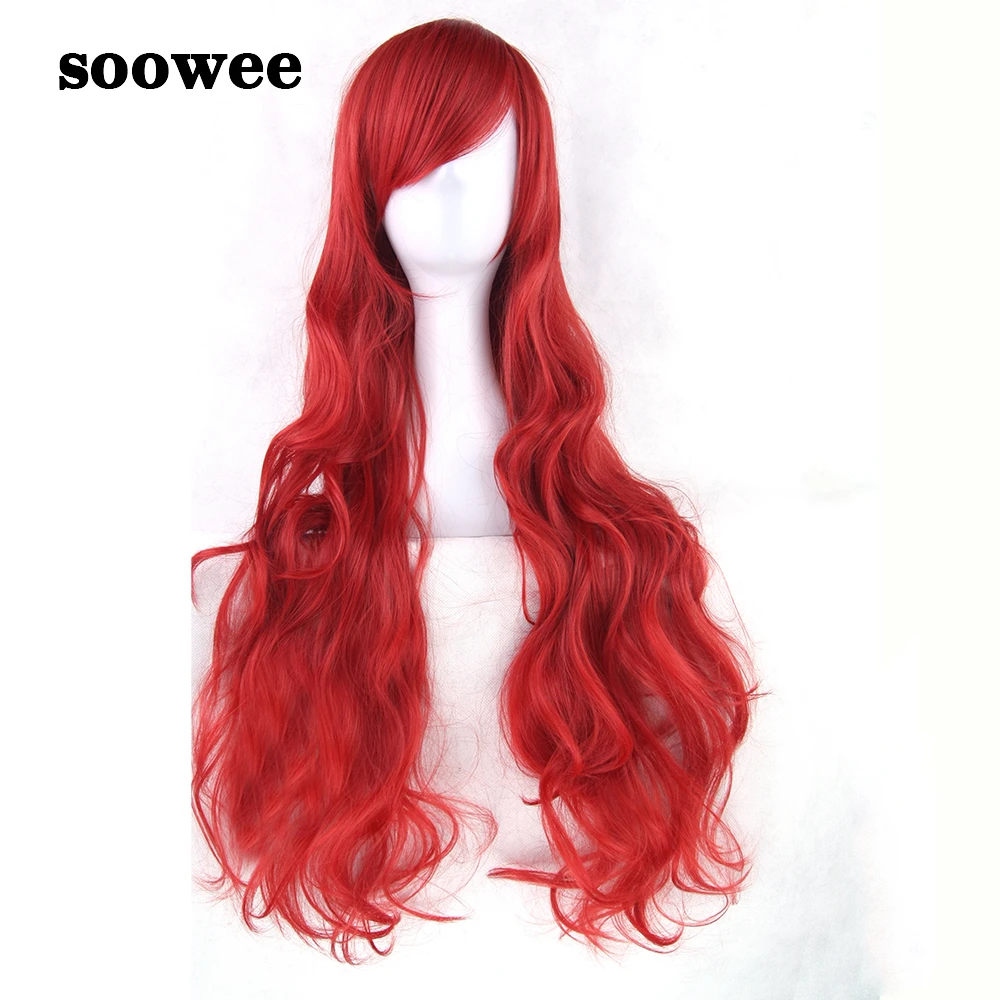Soowee 20 Colors 80cm Long Curly Synthetic Hair Wigs female Cosplay Wig