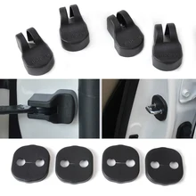 DWCX Car Waterproof 4Pcs Car Door Striker Cover Lock Protector + 4Pcs Door Check Arm Protection Cover For KIA Optima Rio CERATO