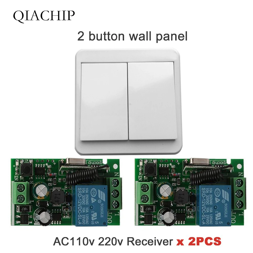 

433Mhz 110V 220V 1CH Wireless Remote Control Switch Relay Receiver Module &2CH Remote Controls Wall Panel RF Transmitt