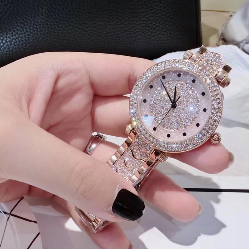 Часы женские кварцевые из нержавеющей стали с бриллиантом|clock brand|clock fashionclock girl |