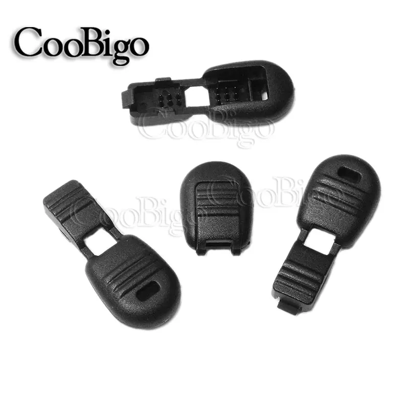 Black Zipper Pull Cord Ends Cord Lock Stopper Paracord Sportswear
