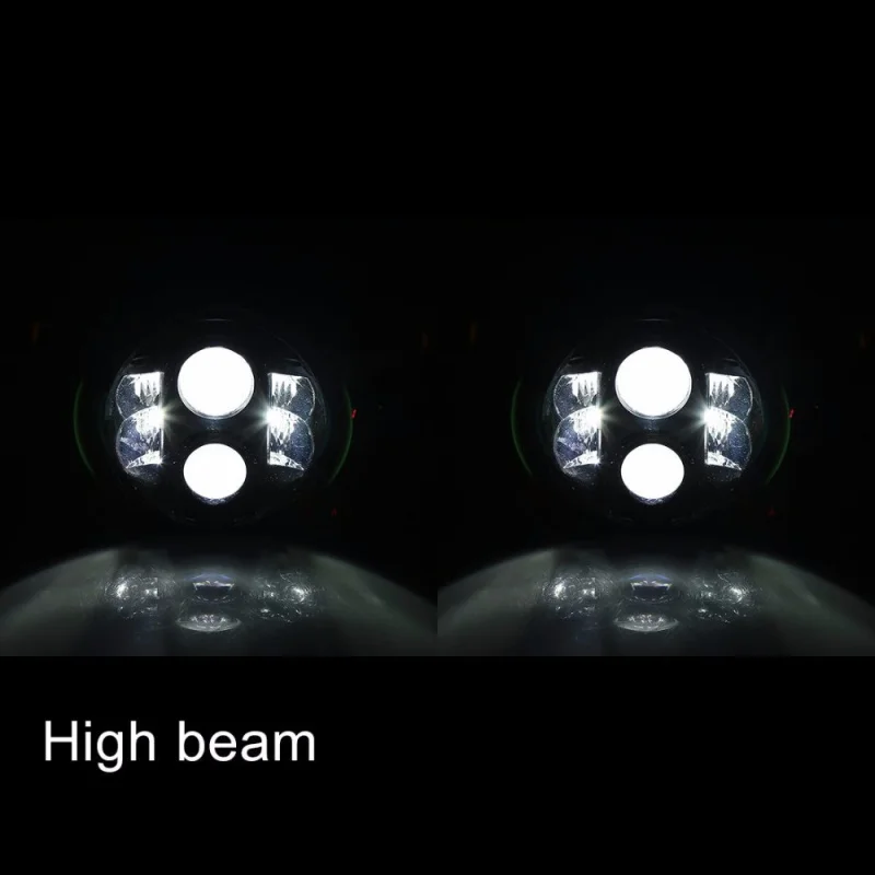 FADUIES 7 80W Round Black LED Headlights Bulb H4 High Low Beam For Jeep Wrangler JK TJ LJ Hummer H1 H2 LED Headlamps(1Pair)  (11)