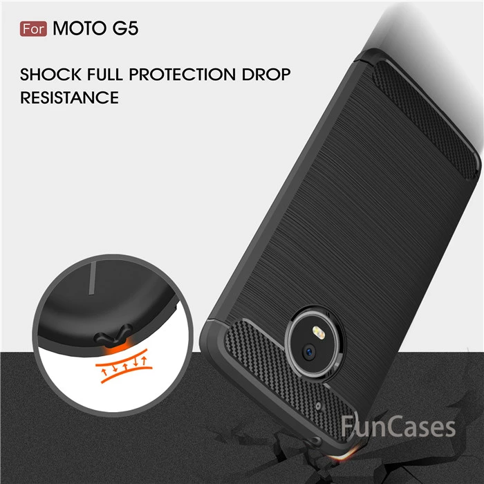 

For Motorola Moto G5 / G5 plus case High quality Environmental Carbon Fiber Case Soft Rubber back Cover For Moto G5 Telefon