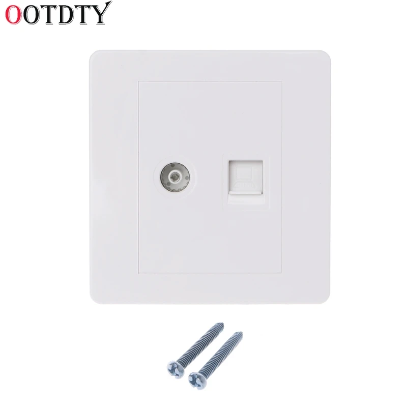 Сетевой адаптер OOTDTY RJ45 + Коаксиальная ТВ антенна настенное крепление выходная