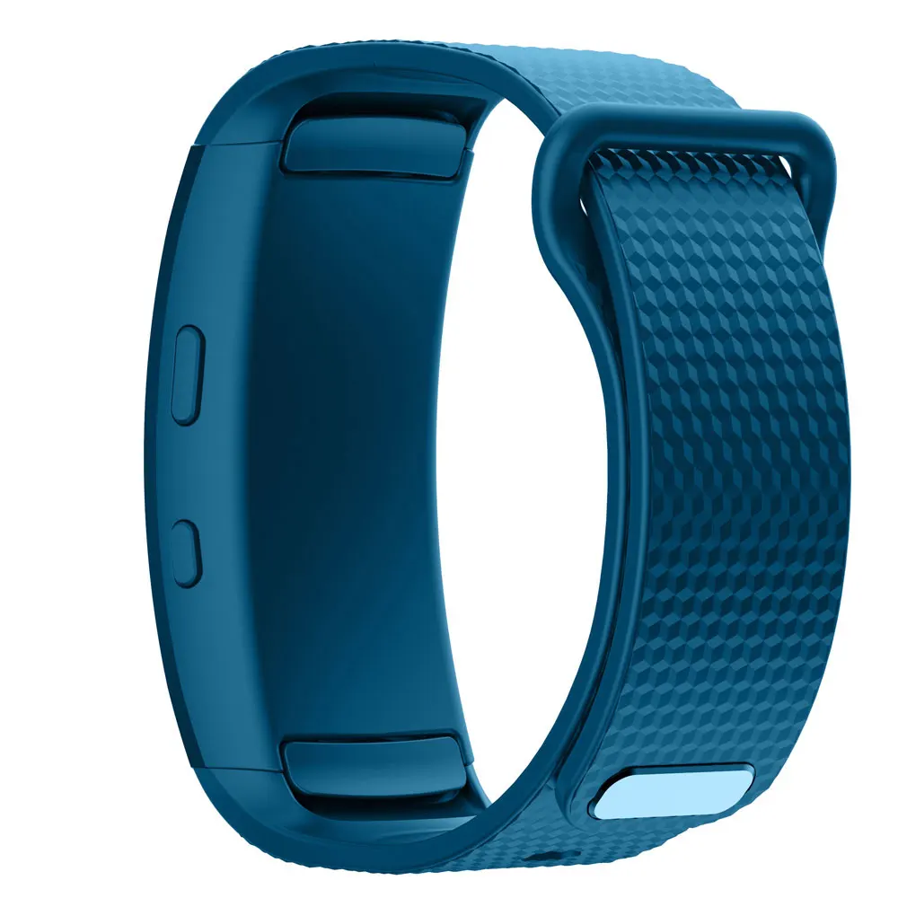 Браслет Роскошные спортивные силиконовые часы замена ремешок для samsung gear Fit 2 Fit2 SM-R360 Smartwatch S L - Цвет: Deep blue