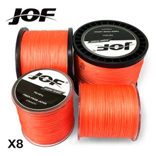 8 прядей, 100 м, 300 м, 500 м, 1000 м, оранжевая плетеная рыболовная леска, морская, для ловли карпа, плетеная, экстремальная, PE JOF