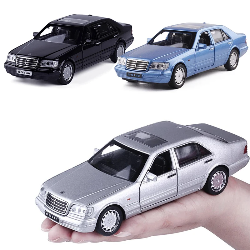 

High Quality 1/32 S-W140 DieCasts Vehicles Luxury Model Classic Car Excellent With Four Openable Doors With Light Sound V150