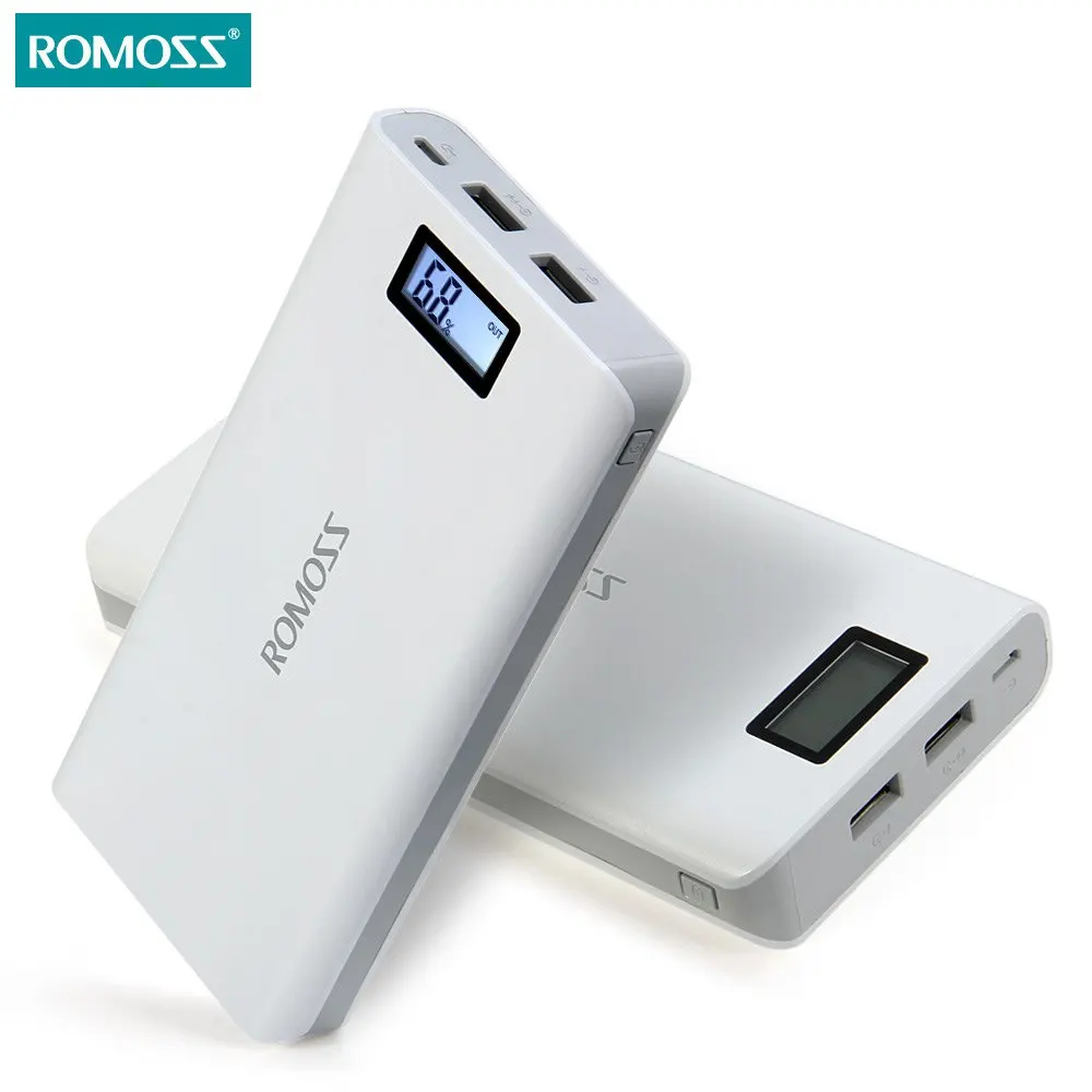  Original 20000 mAh ROMOSS Sense 6 / 6 Plus LCD Portable Power Bank Charger External Battery Fast Charging For Phones Tablet PC 