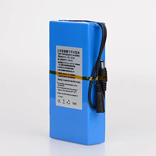 

HBUDS DC 12V 12000mAh Rechargeable Protable Li-ion Lithium Battery DC1212A (BLUE)
