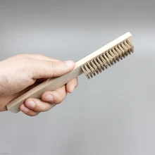 6Row стальная медная проволока деревянная ручка царапина щетка для полировки шлифования очистка Damom