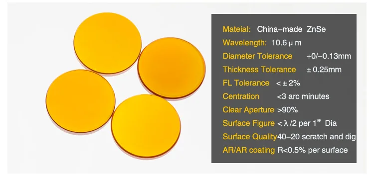 

1PCS ZnSe Material Diameter 18mm Co2 Optical Focal Lens Focusing Mirror for Laser Engraver Focal Length 63.5mm