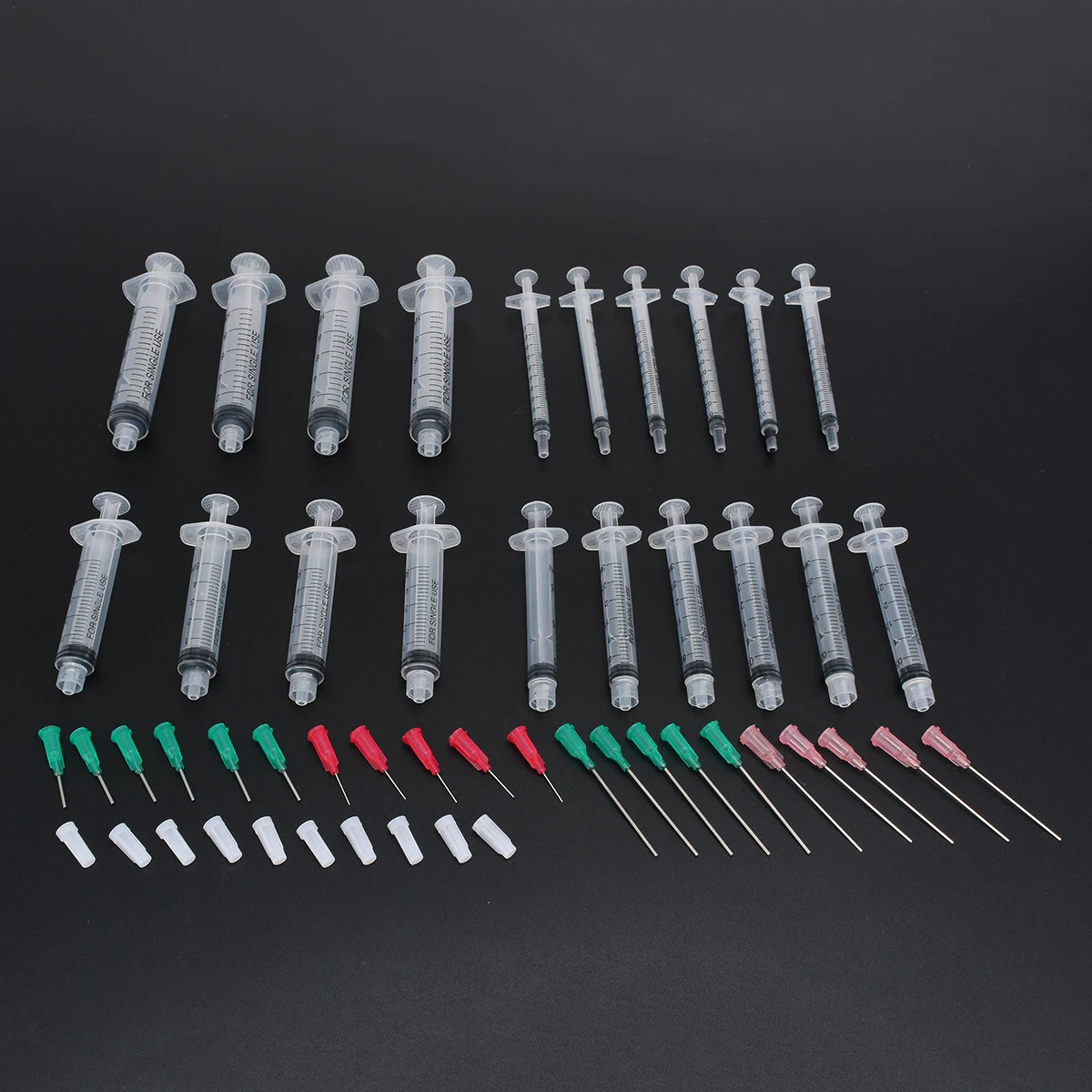 20 Pack/Set Dispensing Syringes Capacity 1ml 3ml 5ml 10ml Polypropylene Transparent Syringe For Refilling Measuring