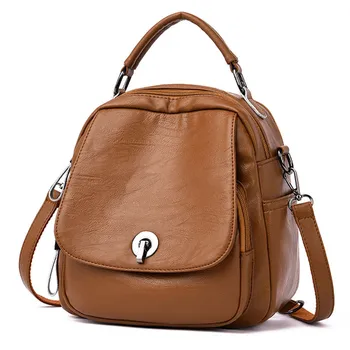 

Hot Sale Women Backpack Female High Quality Leather Travel Shoulder Bag Mochilas Multifunction Samll Backpack for Girls Dayback