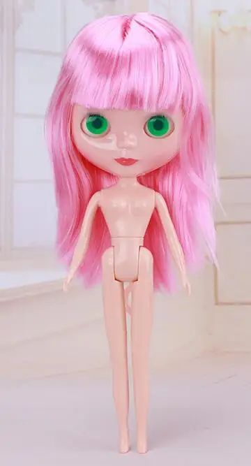 30 см шарнирные куклы BJD для девочек, модная Кукла Blyth, цветные волосы, сделай сам, макияж, Обнаженная кукла, наряды, игрушки для девочек, подарок - Цвет: Pink Hair