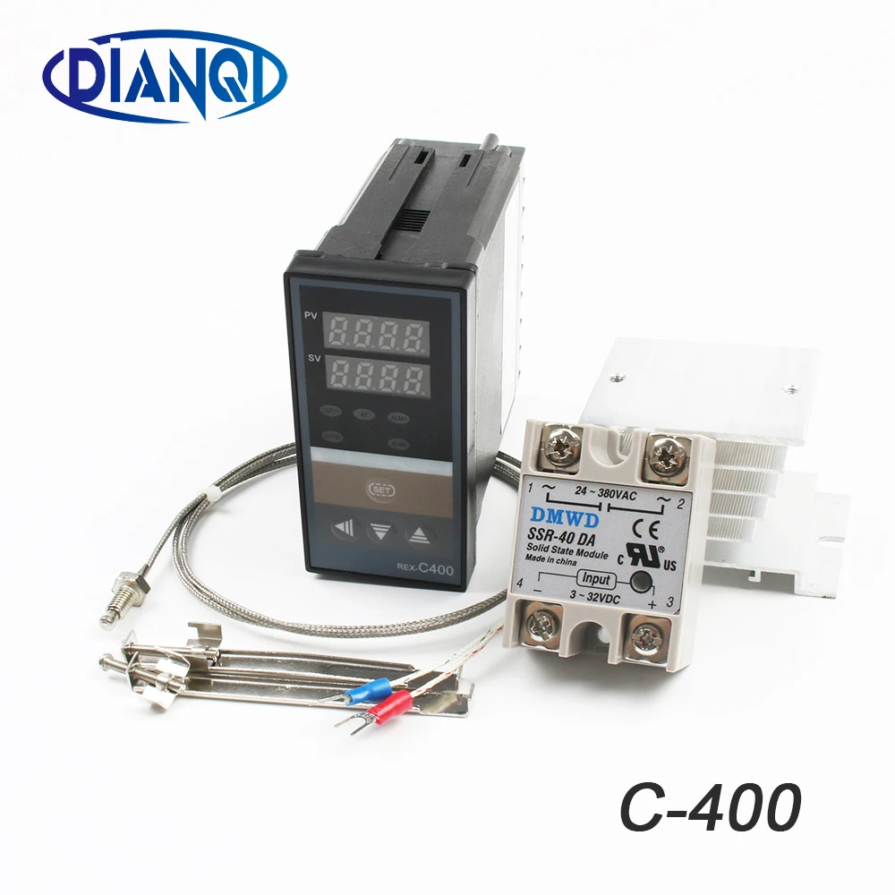 

Temperature controller REX-C400 Relay Output SSR RexC-400 V*AN M*AN K type Thermocouple SSR-40DA Universal Input