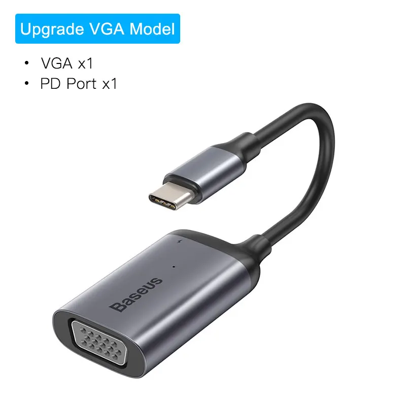 Baseus USB C концентратор до 3,0 HDMI концентратор USB Type C для MacBook Pro мульти usb-хаб для huawei P30 Pro Компьютерные аксессуары USB разветвитель - Цвет: Upgrade VGA Model