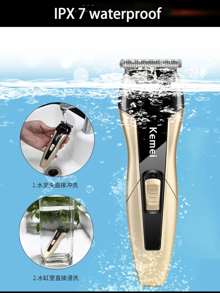 Máquina de Cortar Aparador de Cabelo Máquina de Corte de Cabelo Kemei Cabelo Lavável Elétrica Profissional 0mm Baldheaded Escultura Fade Cutter Barbeiro 4 aparador de cabelo profissional 0mm baldheaded escultura