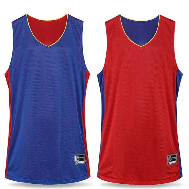 Men's Reversible Basketball Jersey Double Sided 2016 Big Size M 4XL Set High Quality Suit Shirt